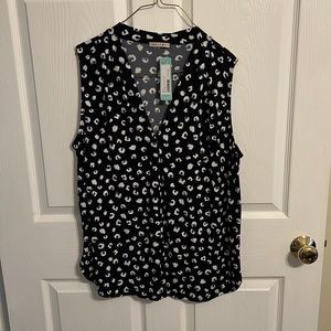 XL Navy Beacon sleeveless blouse